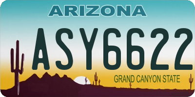 AZ license plate ASY6622