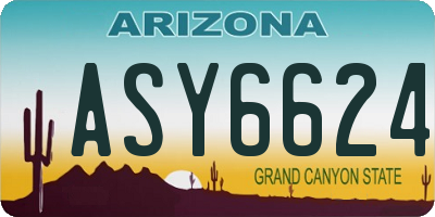 AZ license plate ASY6624