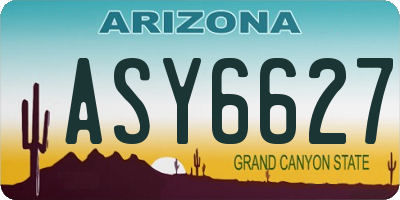 AZ license plate ASY6627