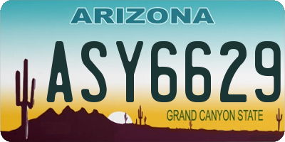 AZ license plate ASY6629