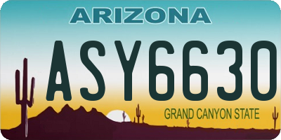 AZ license plate ASY6630