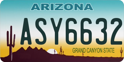 AZ license plate ASY6632