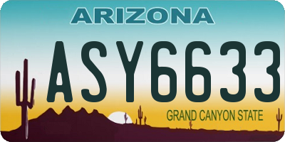 AZ license plate ASY6633