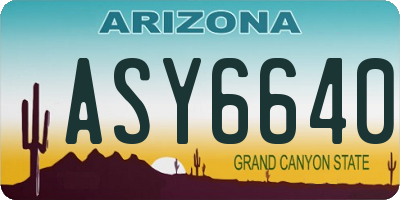 AZ license plate ASY6640