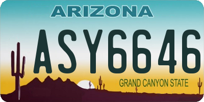 AZ license plate ASY6646
