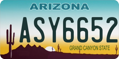 AZ license plate ASY6652