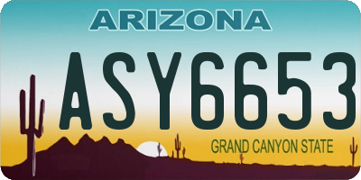 AZ license plate ASY6653