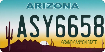 AZ license plate ASY6658