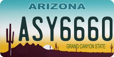 AZ license plate ASY6660