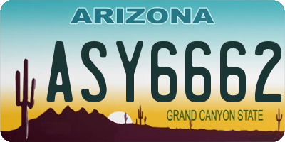 AZ license plate ASY6662
