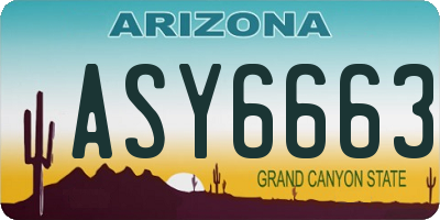AZ license plate ASY6663