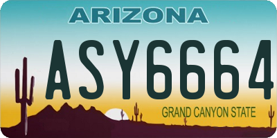 AZ license plate ASY6664