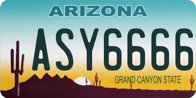 AZ license plate ASY6666
