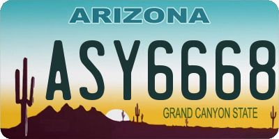 AZ license plate ASY6668