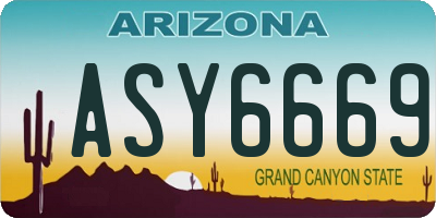 AZ license plate ASY6669