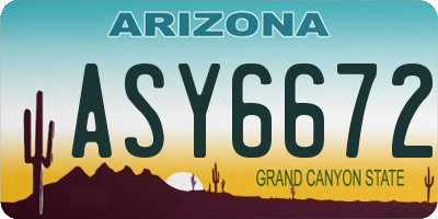 AZ license plate ASY6672