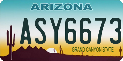 AZ license plate ASY6673
