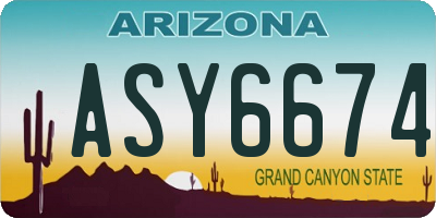AZ license plate ASY6674