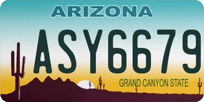 AZ license plate ASY6679
