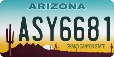 AZ license plate ASY6681