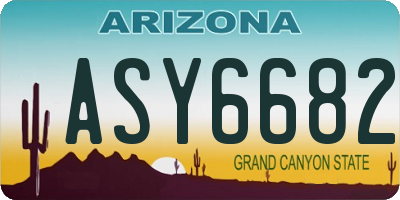 AZ license plate ASY6682
