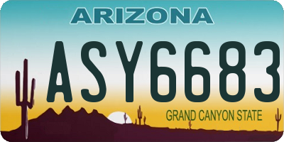 AZ license plate ASY6683