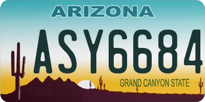 AZ license plate ASY6684