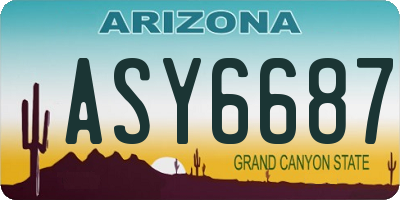 AZ license plate ASY6687