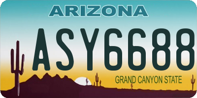 AZ license plate ASY6688