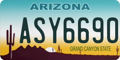 AZ license plate ASY6690