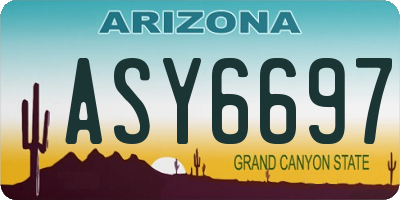 AZ license plate ASY6697