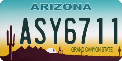 AZ license plate ASY6711