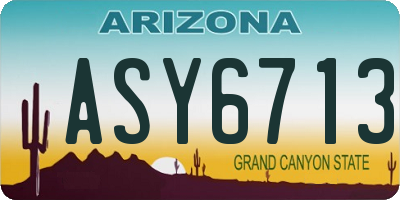AZ license plate ASY6713