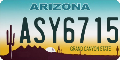 AZ license plate ASY6715