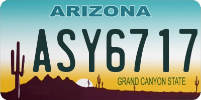 AZ license plate ASY6717