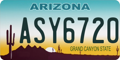 AZ license plate ASY6720