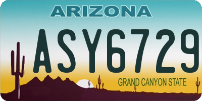 AZ license plate ASY6729