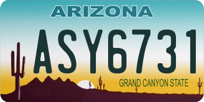 AZ license plate ASY6731
