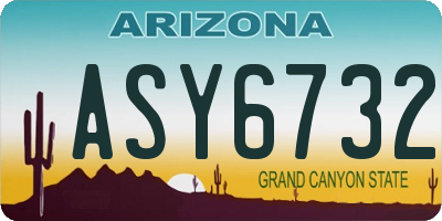 AZ license plate ASY6732