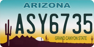 AZ license plate ASY6735