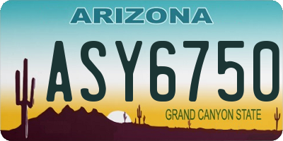 AZ license plate ASY6750