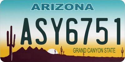 AZ license plate ASY6751