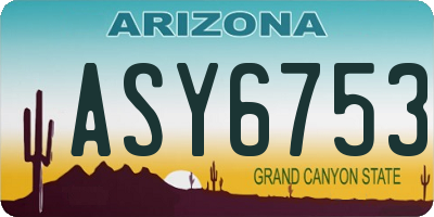 AZ license plate ASY6753