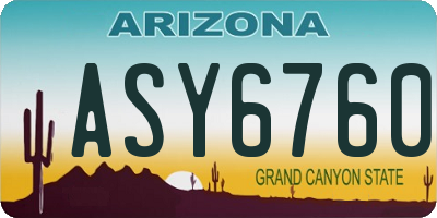 AZ license plate ASY6760