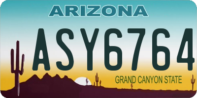 AZ license plate ASY6764