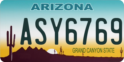 AZ license plate ASY6769