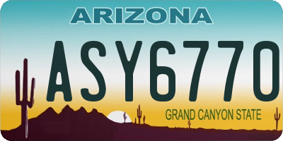 AZ license plate ASY6770
