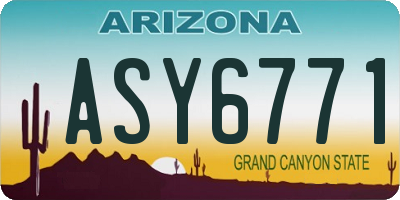 AZ license plate ASY6771