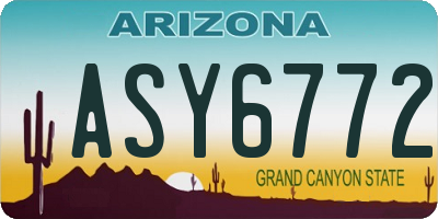 AZ license plate ASY6772