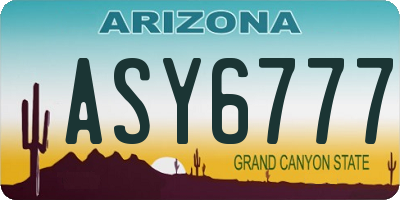 AZ license plate ASY6777
